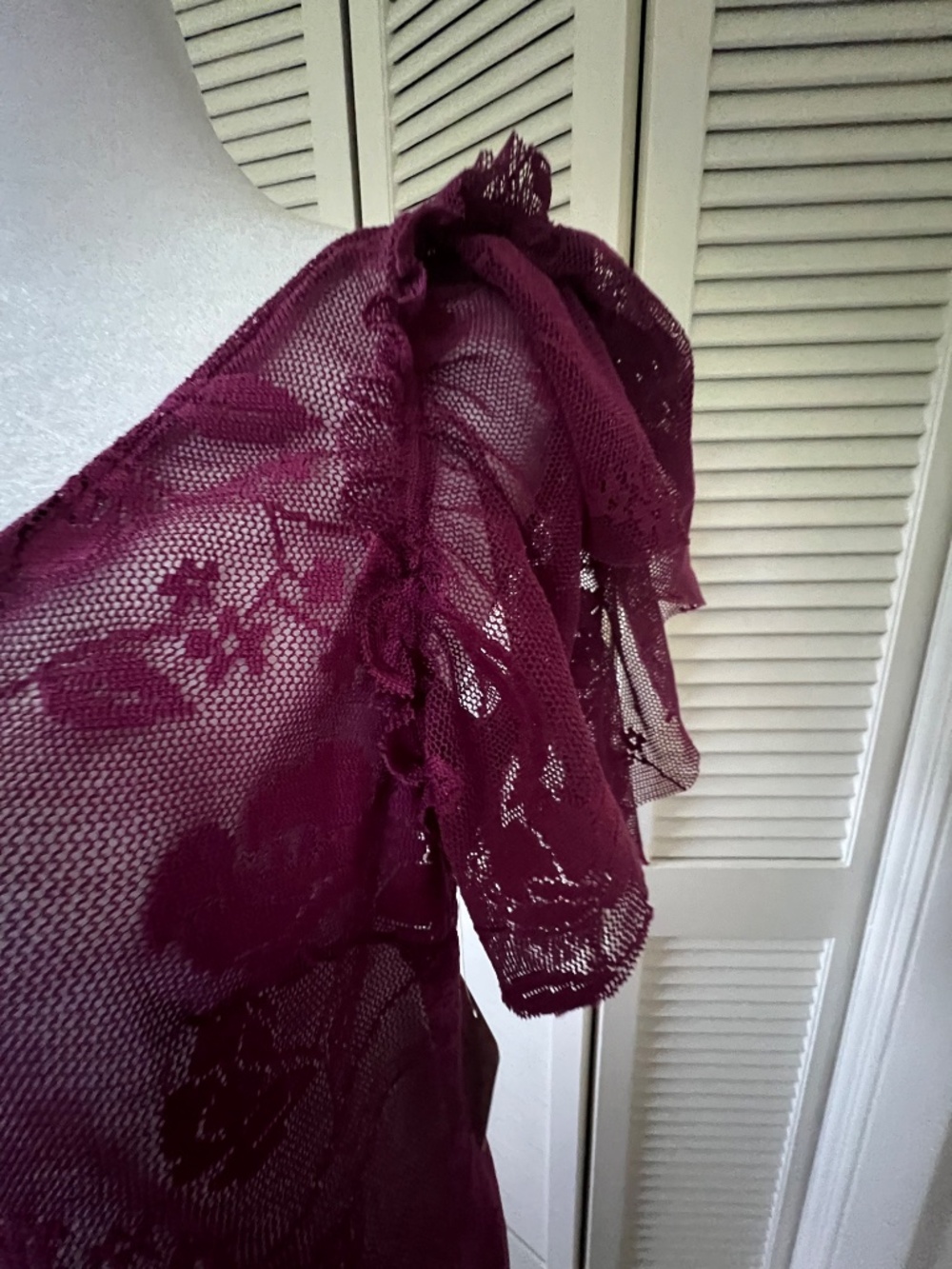 Free People Intimately Sheer Lace Maxi Dress in Plum Size M - Picture 5 of 16